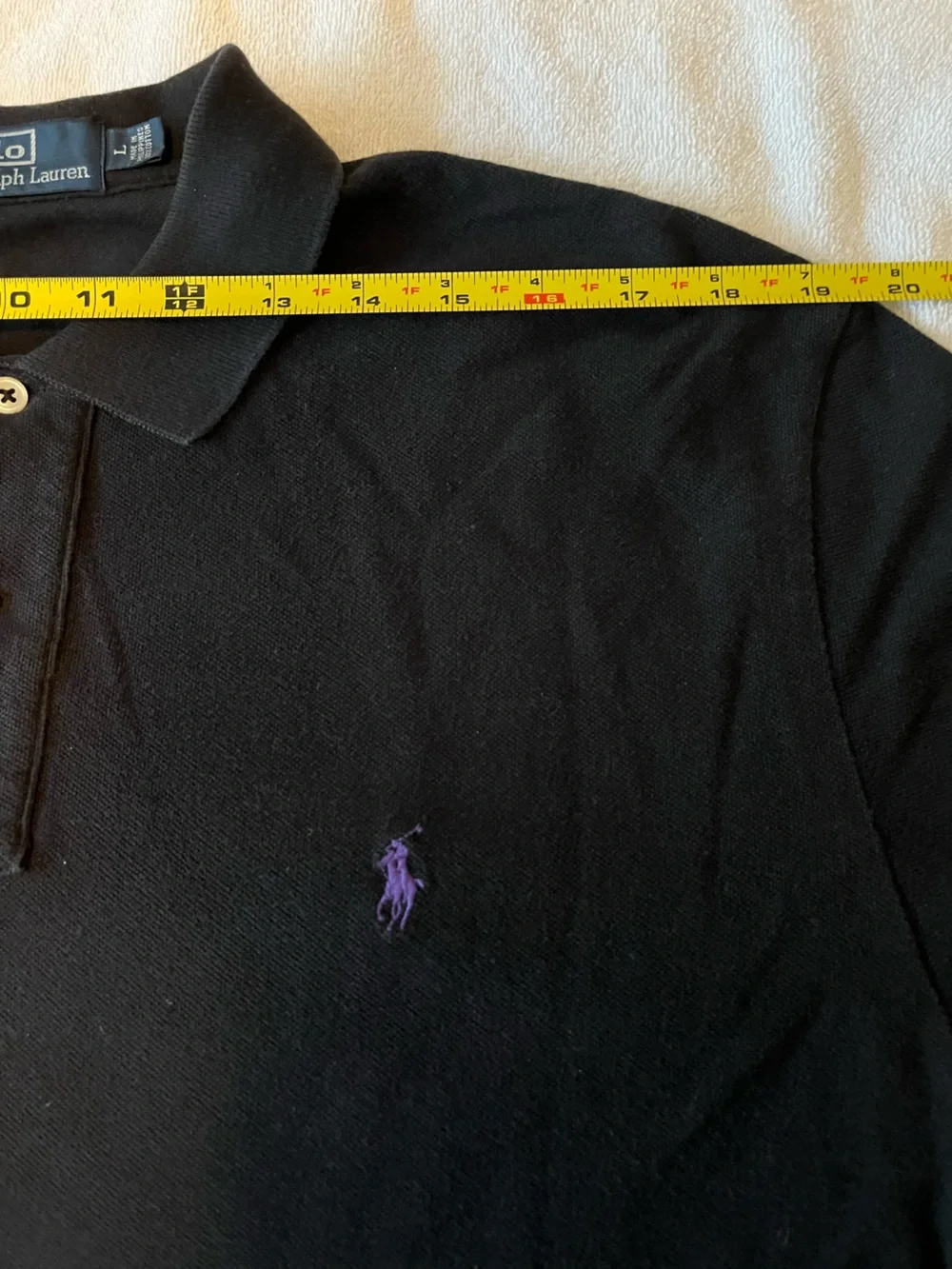 Ralph Lauren Black Long Sleeve Polo with Pink Pony Logo